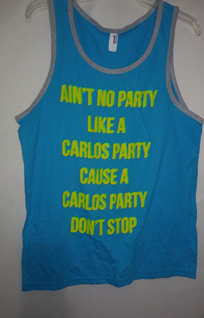 Carlos Party Dont Stop Blue Tank Top M Carlos Party Dont Stop Blue Tank Top M